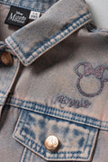 Minnie Mouse Distressed Denim Jacket Light Wash (1)