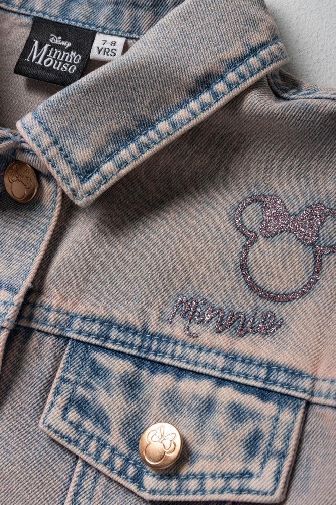Minnie Mouse Distressed Denim Jacket Light Wash (1)