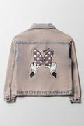 Minnie Mouse Distressed Denim Jacket Light Wash (2)