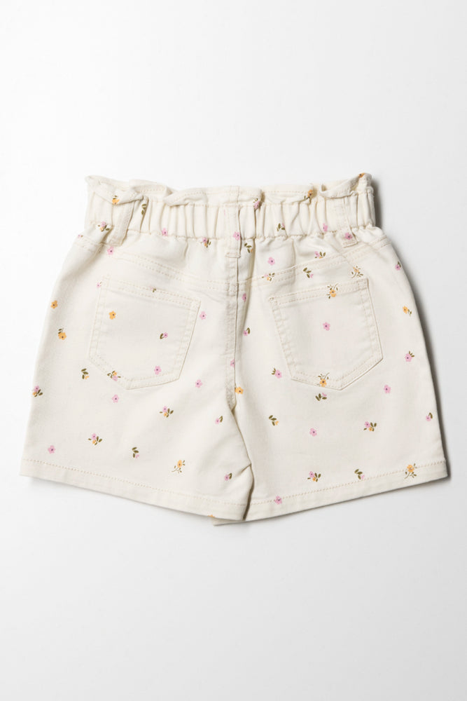 Embroidery Paper Bag Denim Short Natural (2)