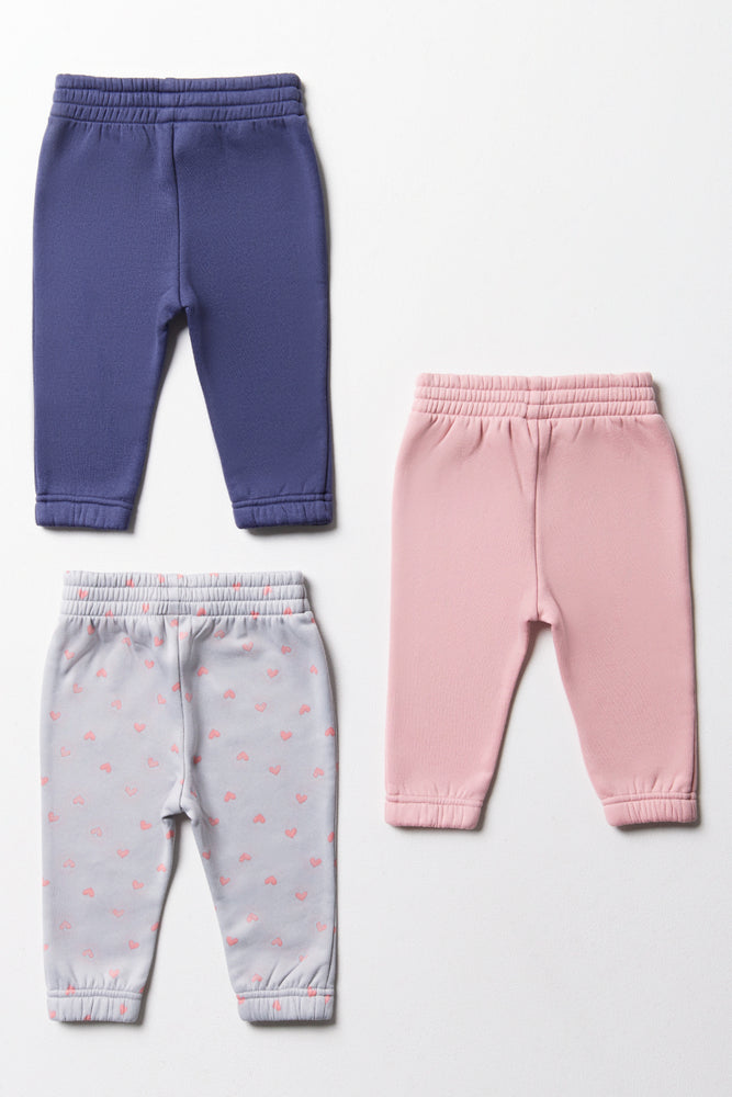 3 Pack Trackpants Grey, Purple & Pink (2)