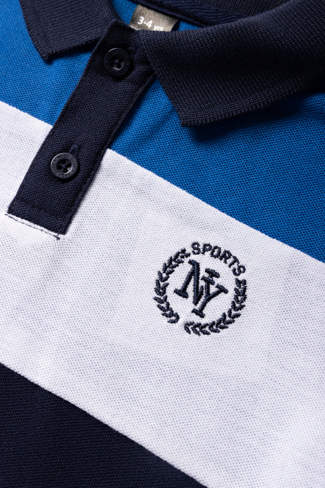 Colourblock Golfer Navy & Blue