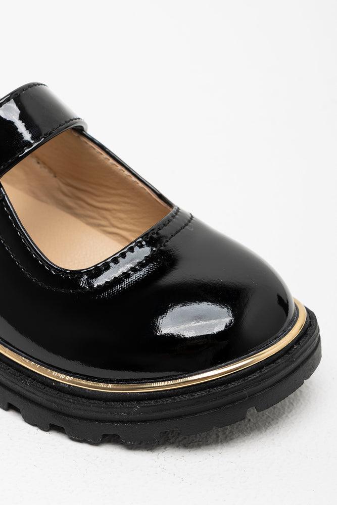 Heart Buckle Closed Shoe Patent Black (2)