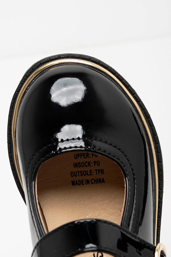 Heart Buckle Closed Shoe Patent Black (4)