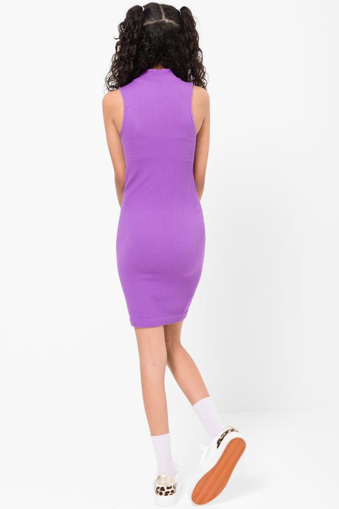 Seamfree Turtle Neck Bodycon Purple (2)