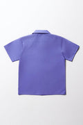 Unisex Primary School Short Sleeve Open Neck Shirt Blue (3)