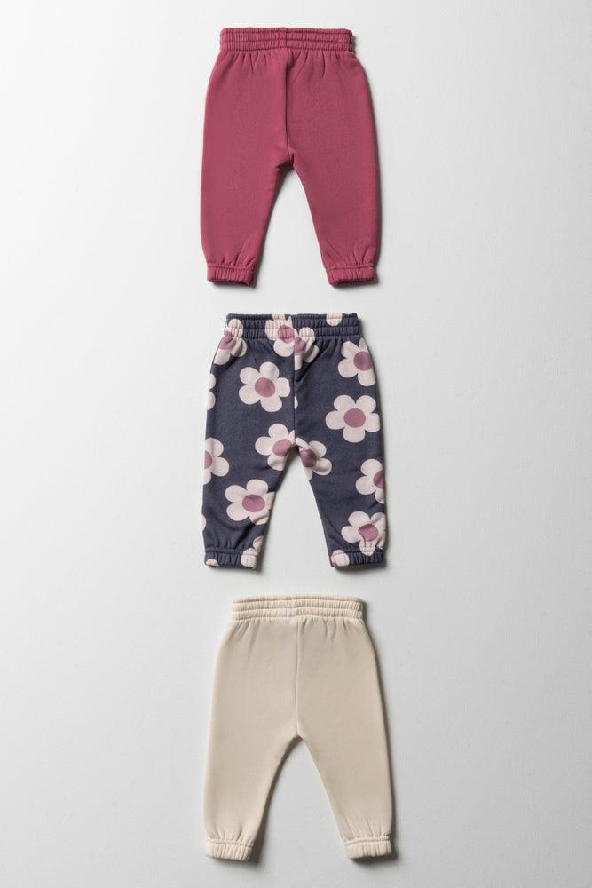 3 Pack Flower Trackpants Multi (2)
