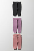 3 Pack Trackpants Pink, Lilac And Dark Grey