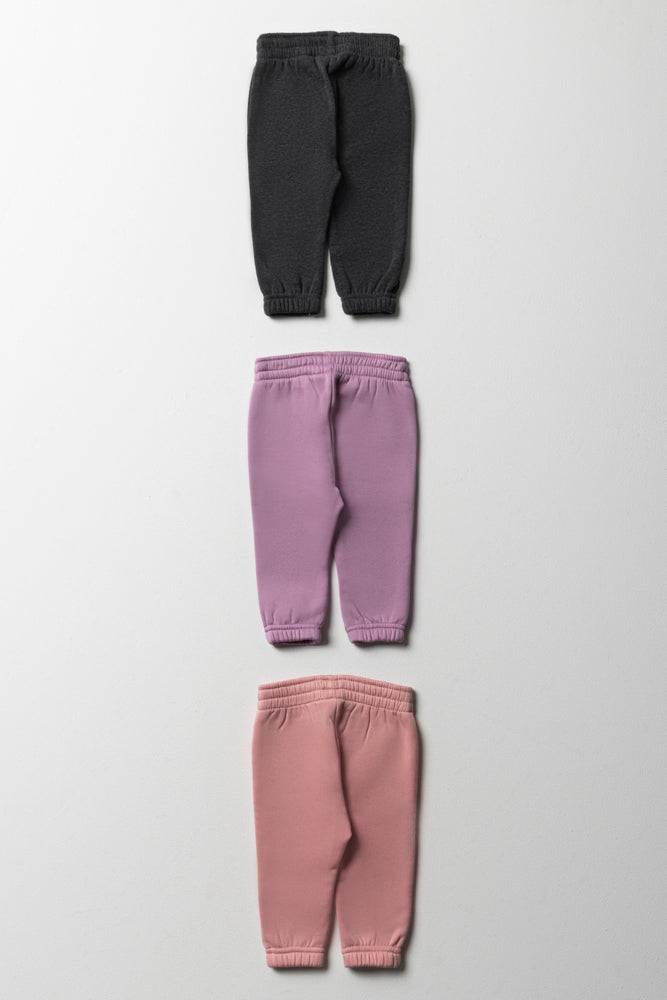 3 Pack Trackpants Pink, Lilac And Dark Grey (2)