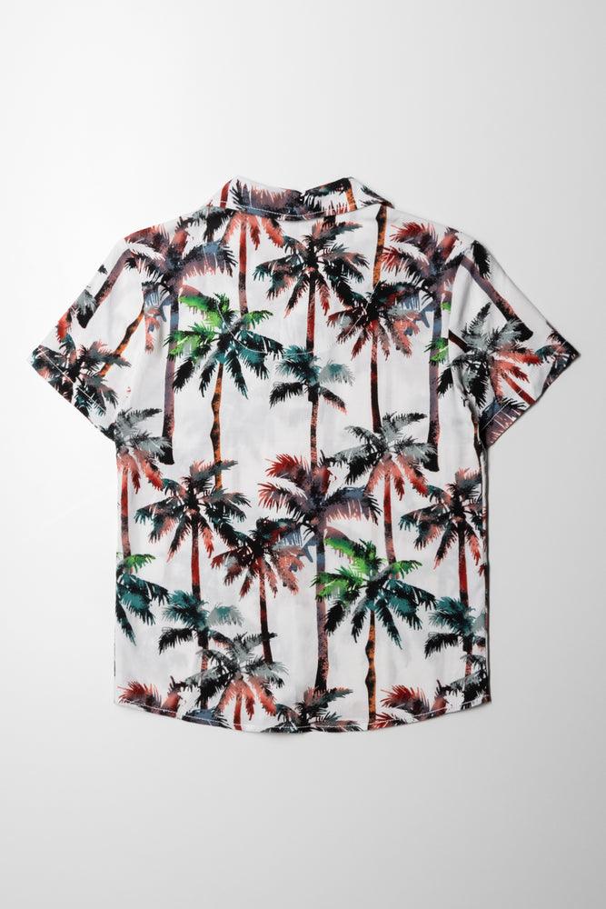 Palm Tree Short Sleeve Shirt White (2)