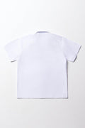 Unisex School Short Sleeve Collar Shirt White (4)