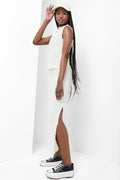 High Neck Textured Top White (1)