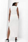 High Neck Textured Top White (2)
