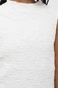 High Neck Textured Top White (3)