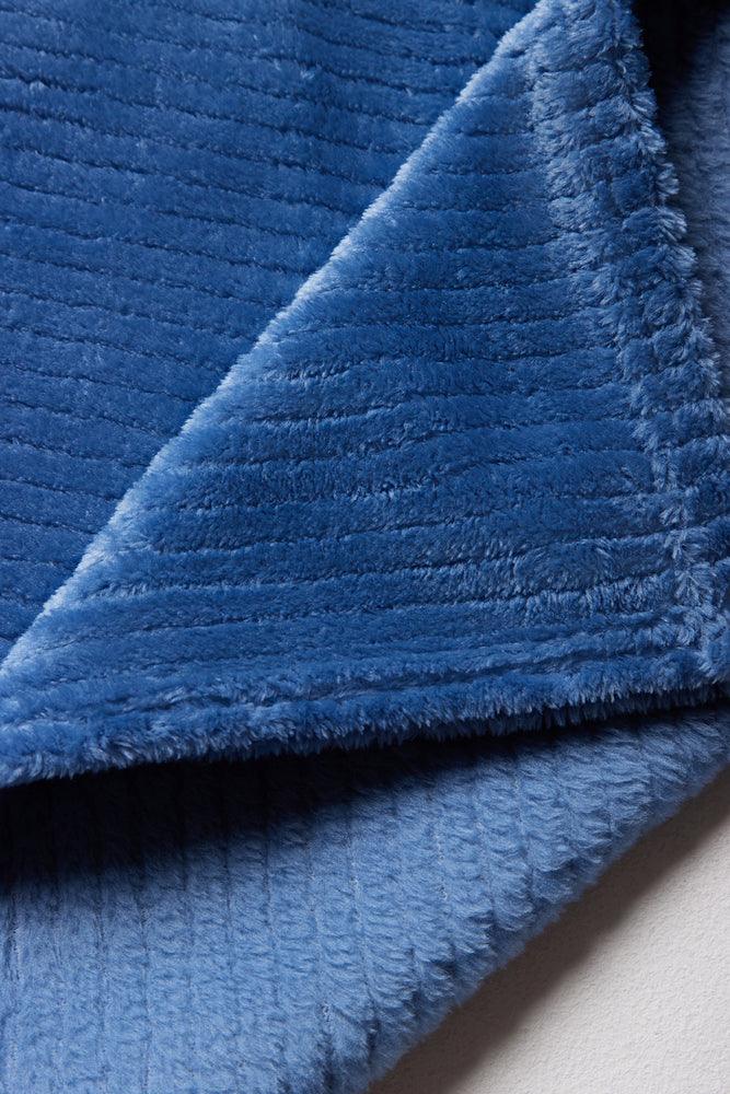 Rib Waffle Blanket Blue