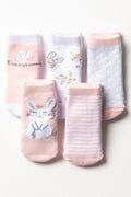 5 Pack Bunny Socks Pink