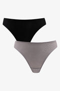 2 Pack Texture Thong Black & Grey (4)