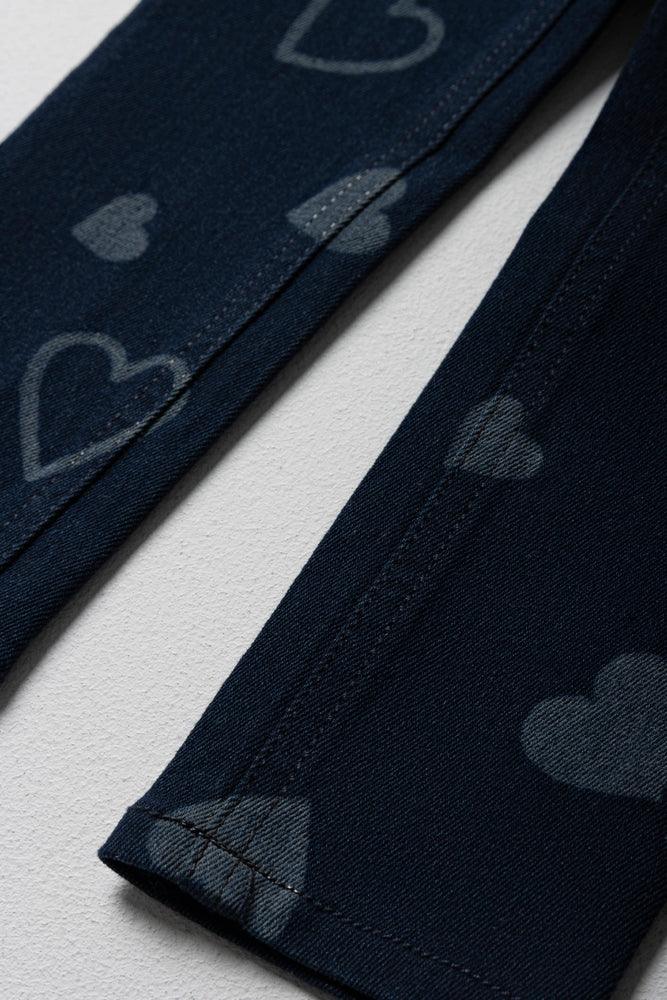Heart Denim Jeans Dark Blue