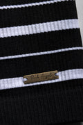 Stripe Seamless Strappy Vest Black & White (1)