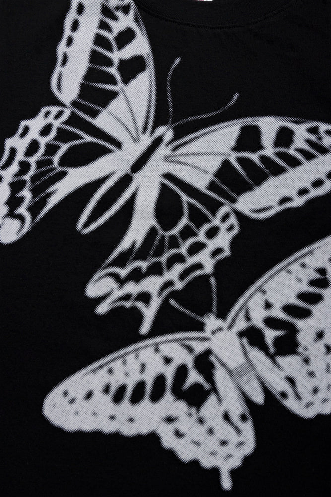 Side Tie Tee Butterfly Black (1)