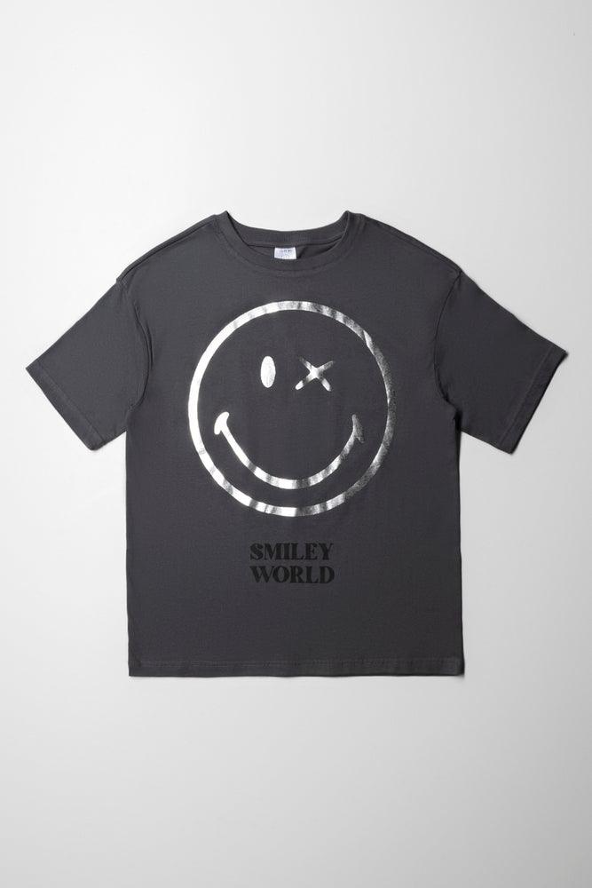 Smileyworld Oversized Short Sleeve T-Shirt Dark Grey