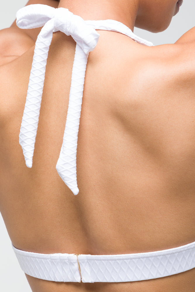 Halterneck Bikini Top White