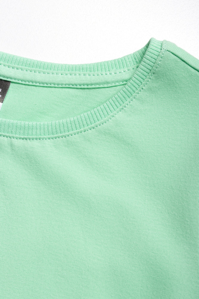 Plain Short Sleeve T-Shirt Spring Bud (1)