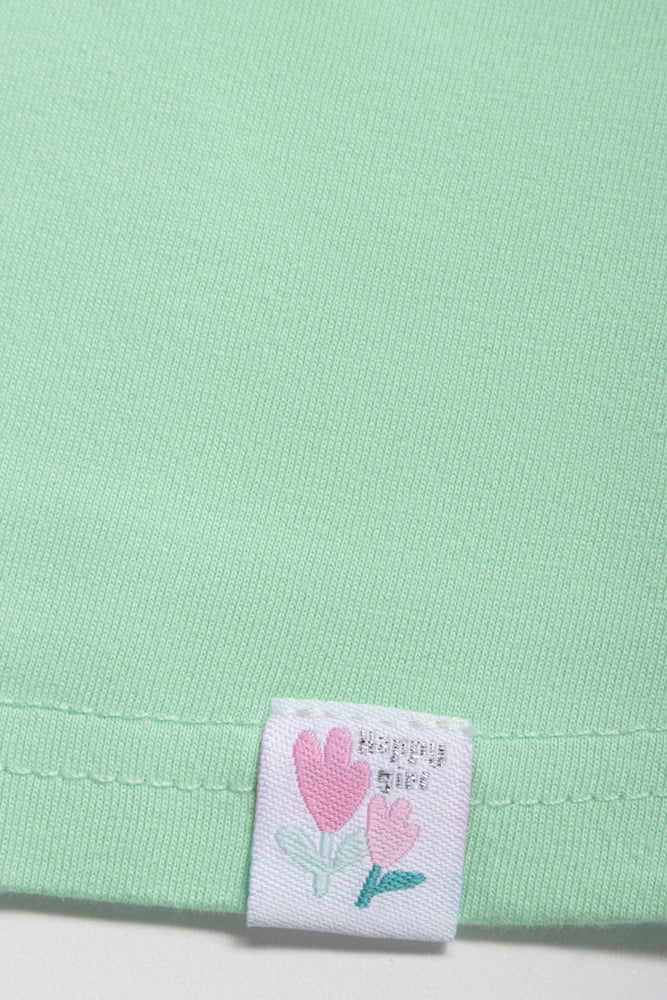 Plain Short Sleeve T-Shirt Spring Bud (2)