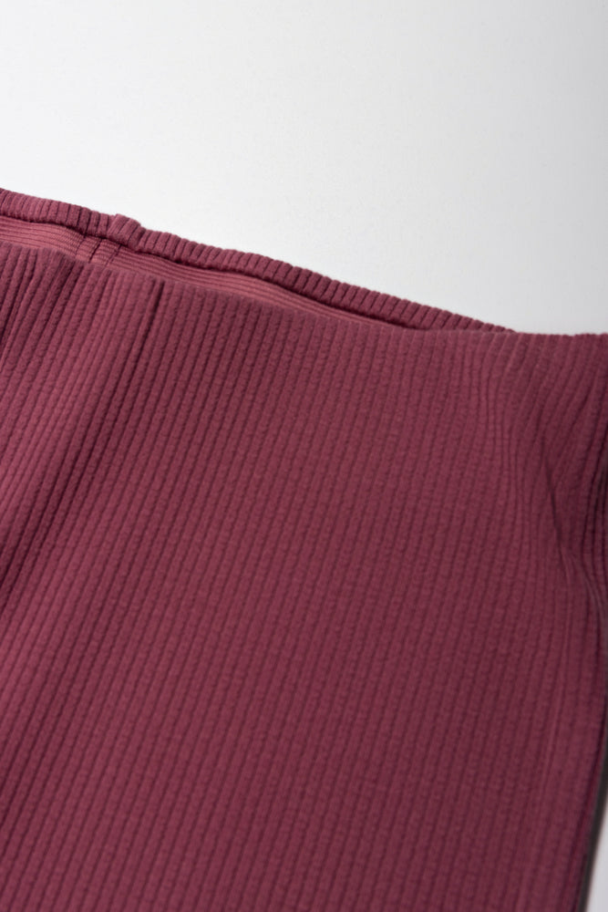 Rib Flare Leggings Dark Pink