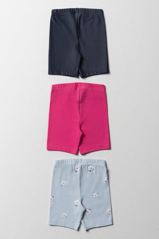 3 Pack Cycle Shorts Pink & Blue (2)