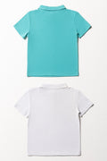 2 Pack Short Sleeve Golfers Light Grey & Teal (2)