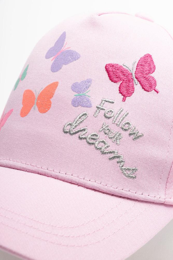 2 Piece Butterfly Peak Cap Pink (1)