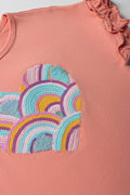 Heart Sequin T-Shirt Peach (1)