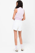 Seamfree High Neck Sleeveless Top Pink Stripe (2)