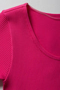 Seamless Short Sleeve Dress Pink (1)