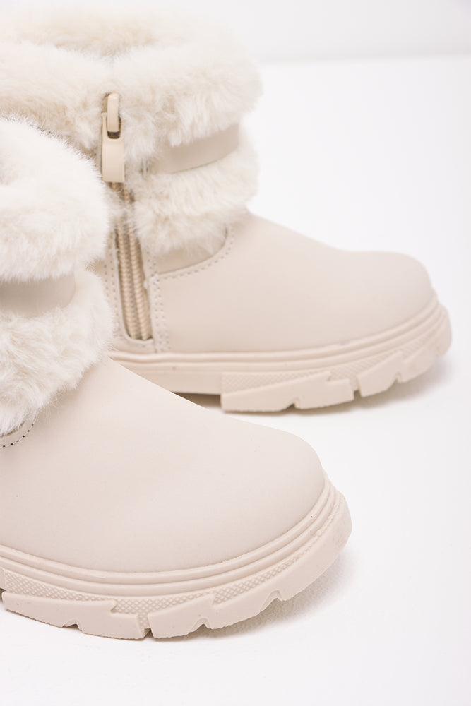 Chunky Fur Boot Cream Shoes Ackermans