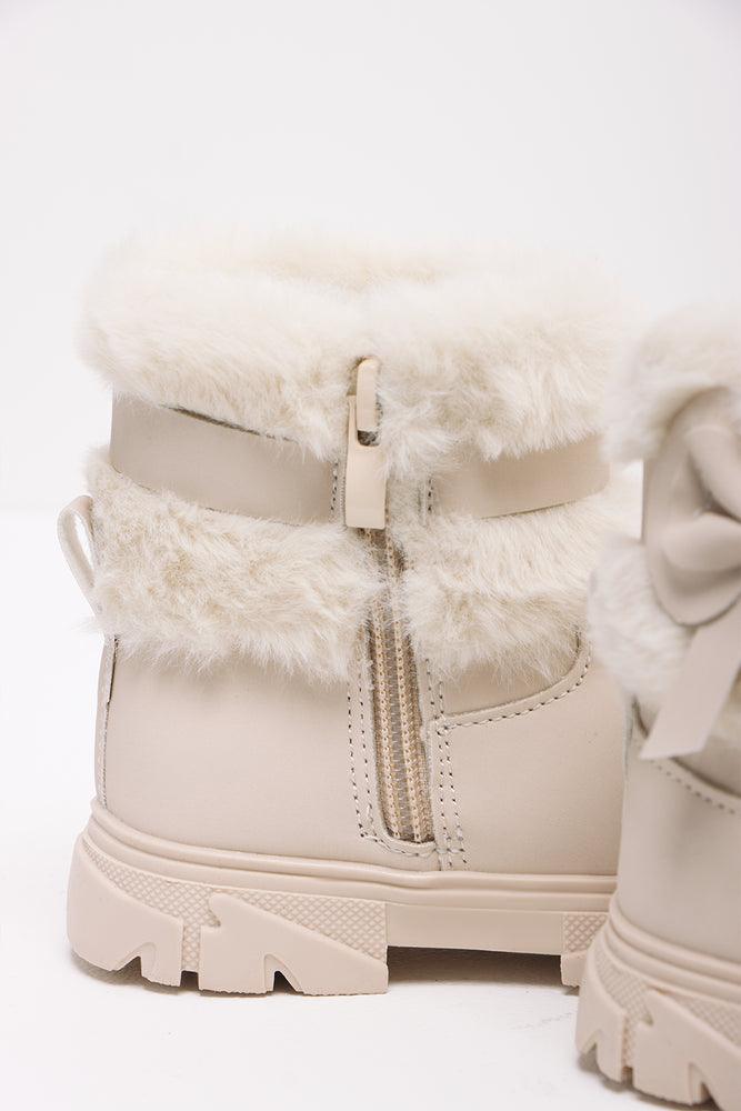 Cream fur boots cheap