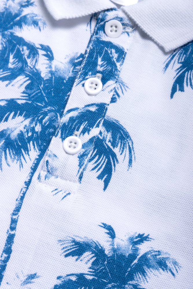 Short Sleeve Golfer White & Blue