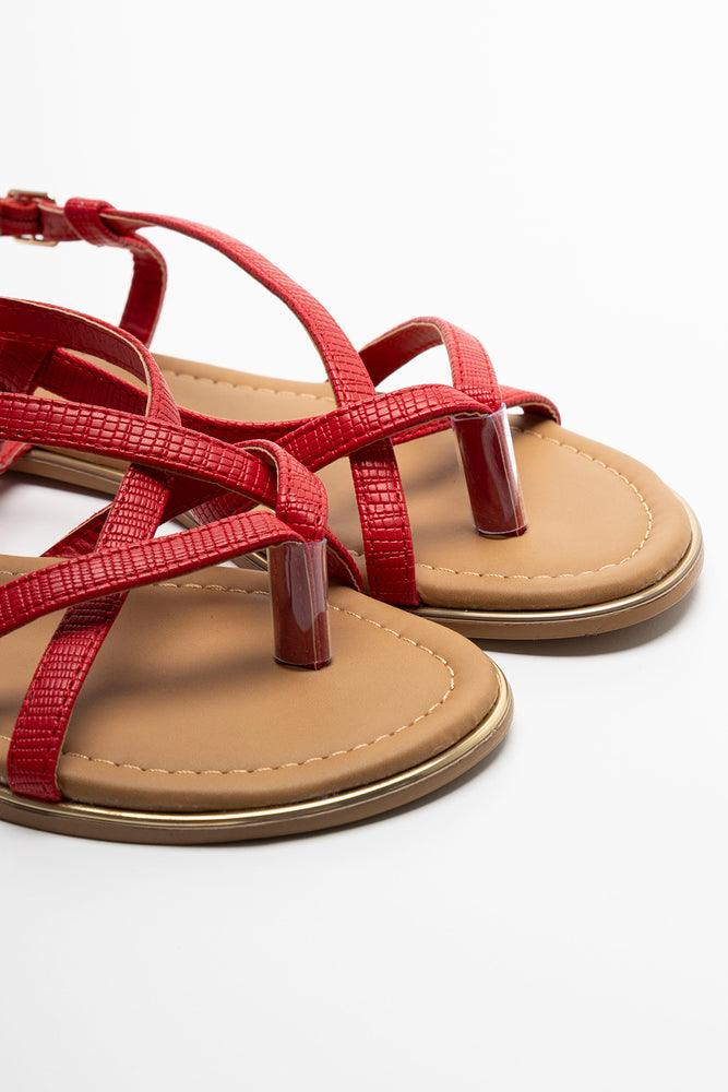 Red toe post sandals shop