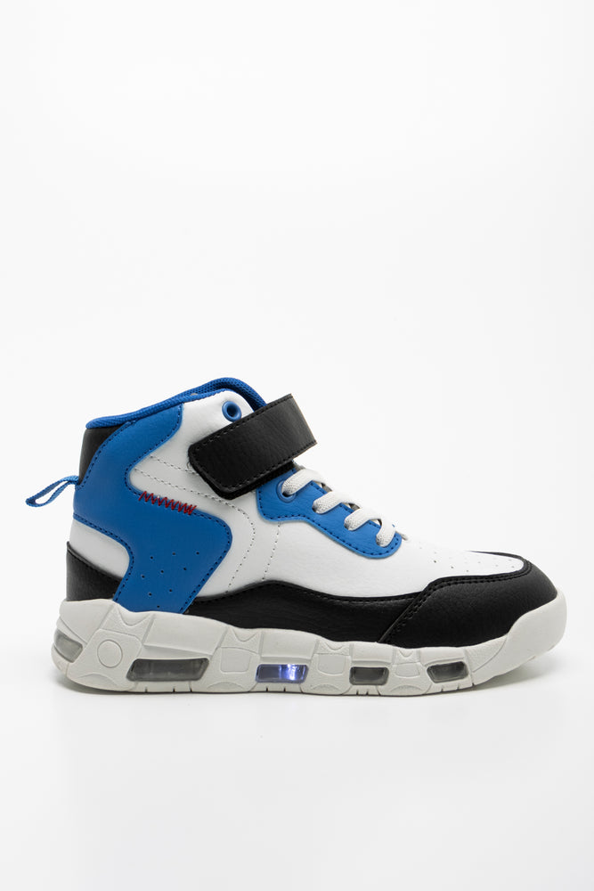 Light Up Sneaker White, Black & Blue
