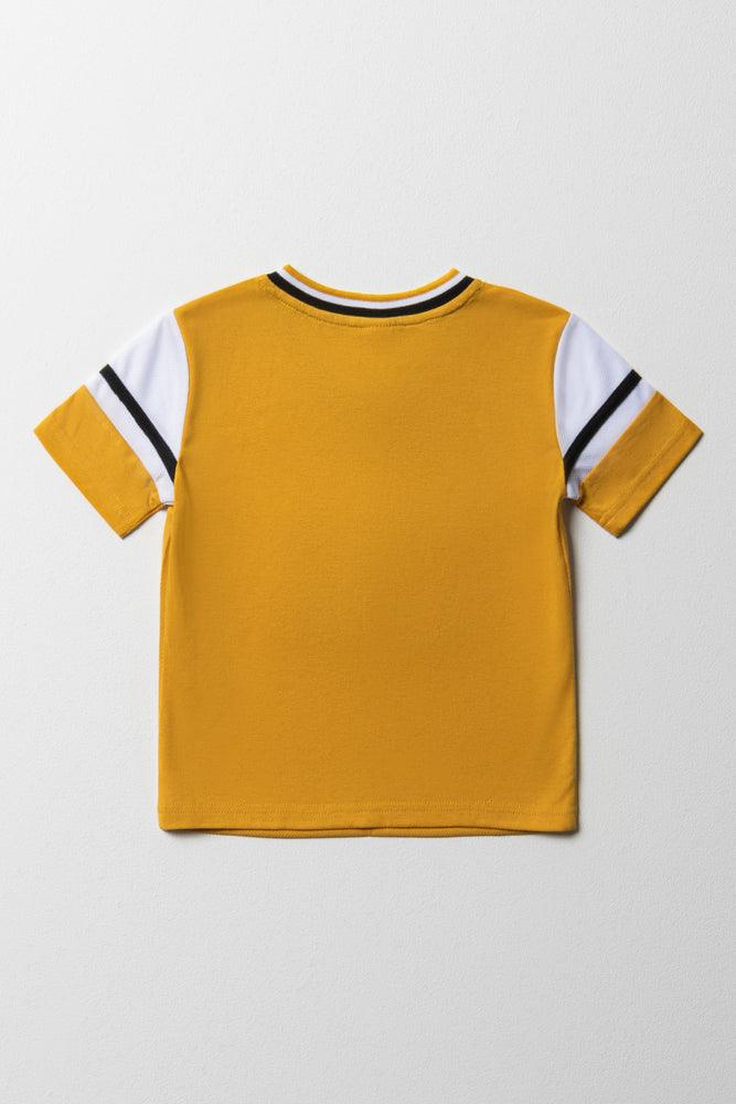 V-Neck Sport T-Shirt Yellow (2)