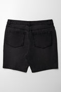 Ripped Denim Shorts Black (2)