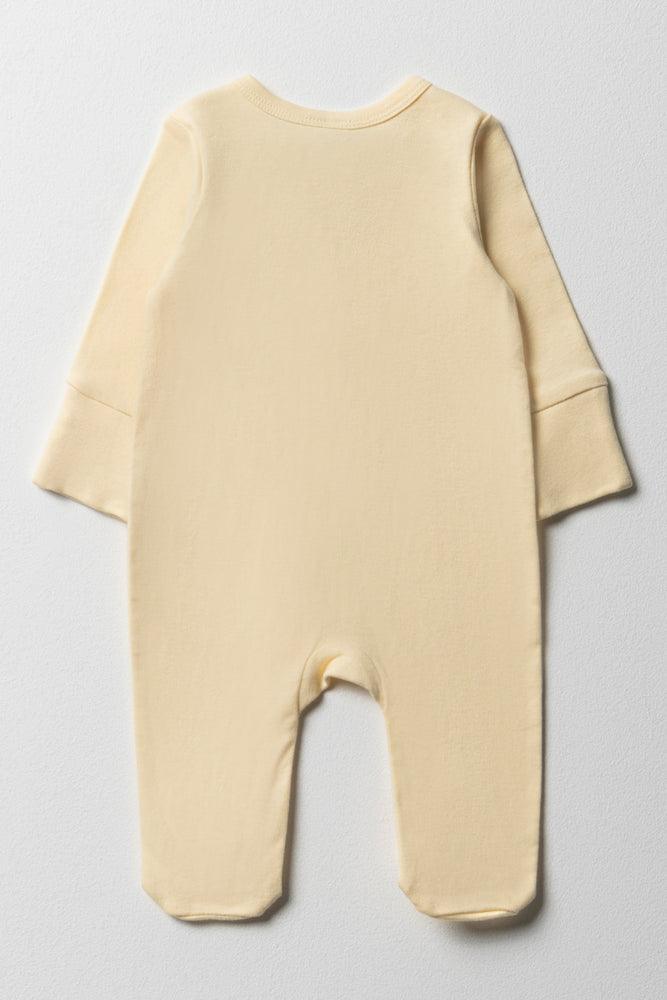 Zip Through Babygrow Yellow (4)