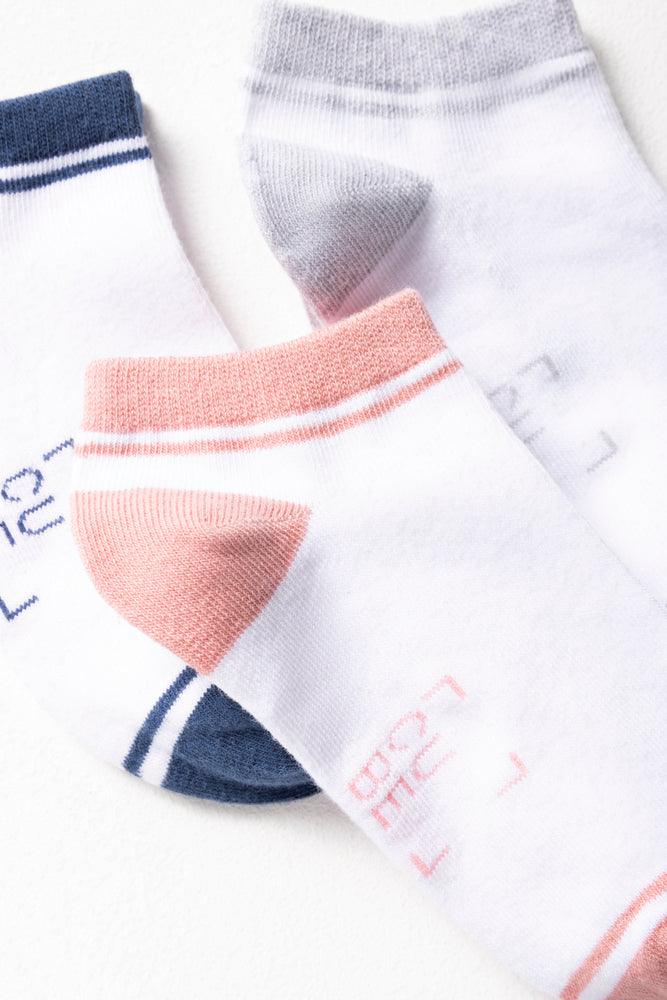 3 Pack Stripe Lowleg Socks Multi