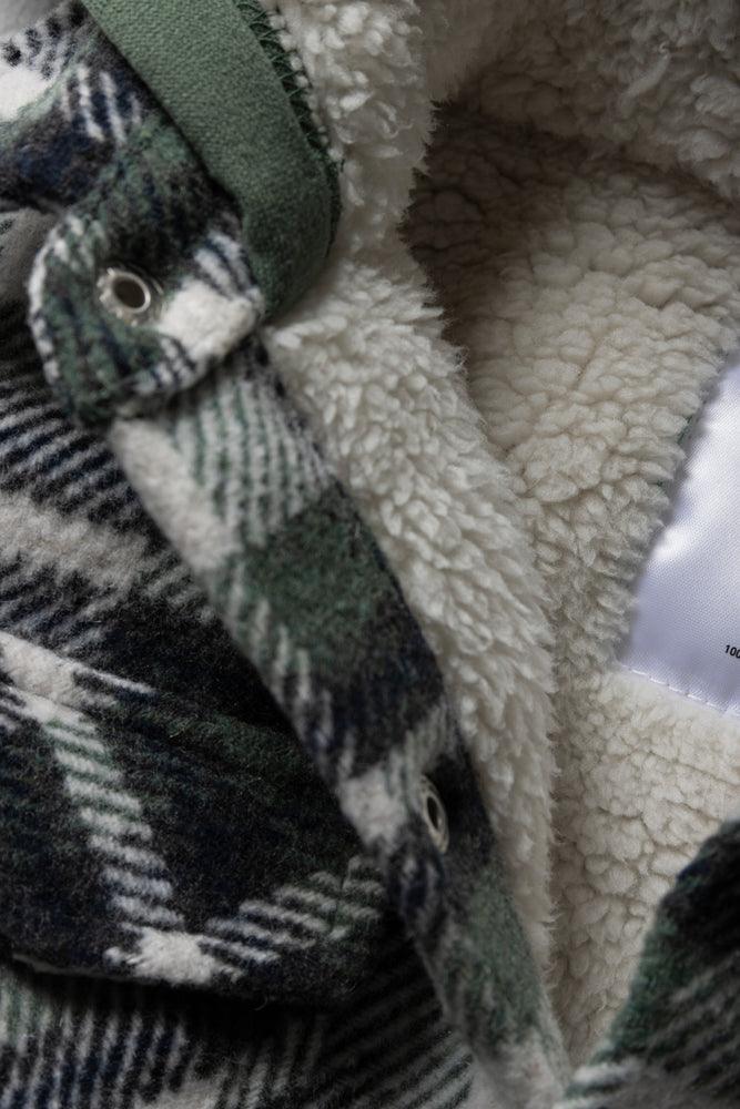 Check Shacket Green & White (2)