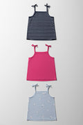 3 Pack Strappy Vests Navy & Pink (2)