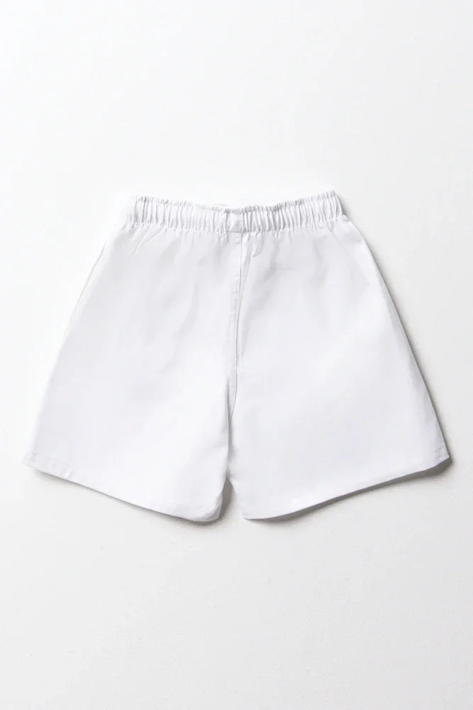 Kids white sports shorts discount