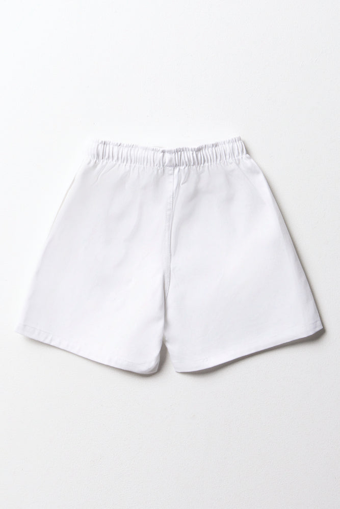 Kids white sports shorts top