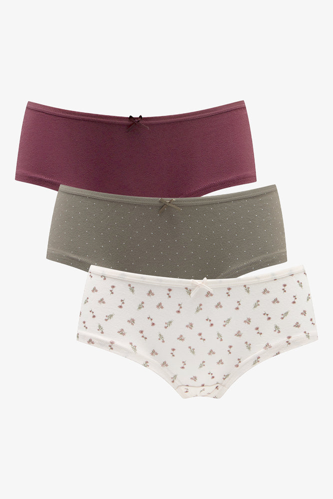 3 Pack Boylegs Burgundy, Olive Green & White (4)
