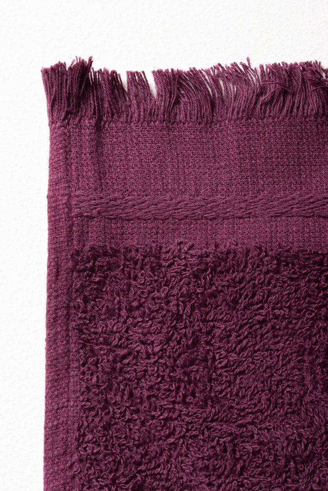 Fringe Guest Towel Plum (1)